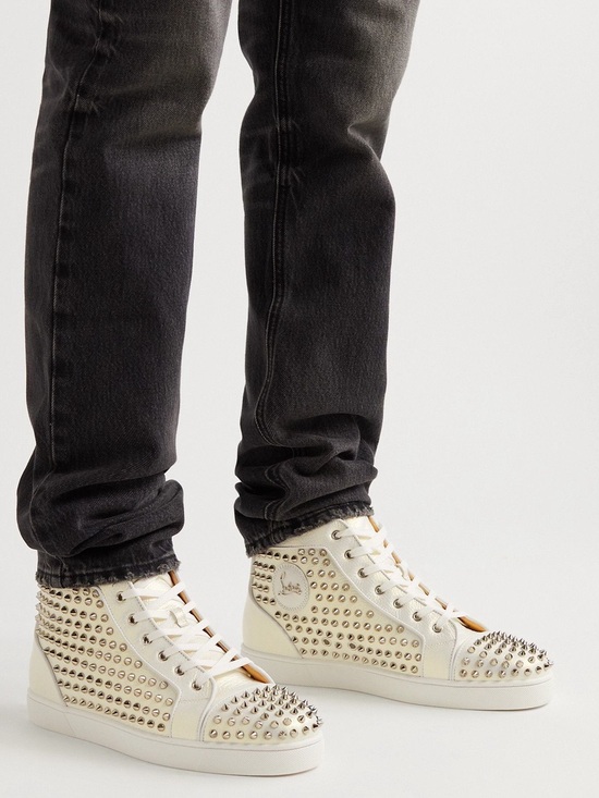 Christian Louboutin Other - NWT Christian Louboutin Louis Spikes Leather High-top Sneakers, Size 43 (US 10)